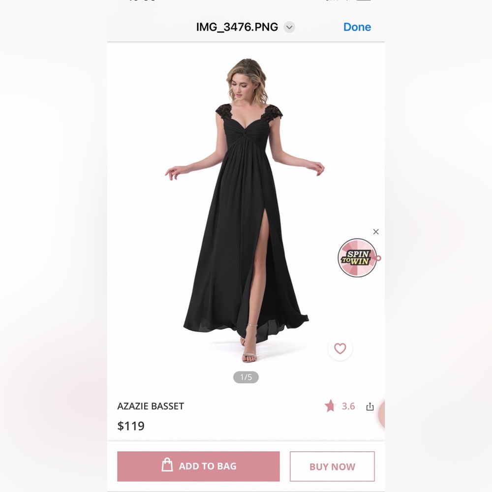 Azazie bridesmaid dress size A2 black